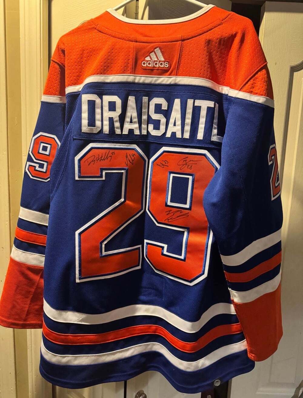 Adidas Edmonton Oilers Leon Draisaitl #29 Multi-Signed Authentic Jersey Size 50